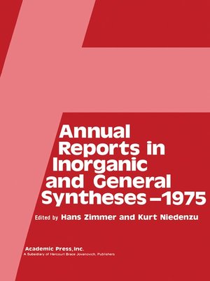cover image of Annual Reports in Inorganic and General Syntheses–1975
